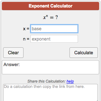 Exponents Calculator