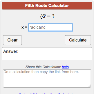 Fifth Roots Calculator