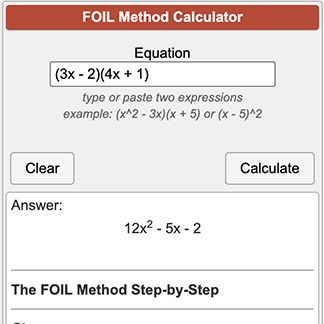 FOIL Method Calculator