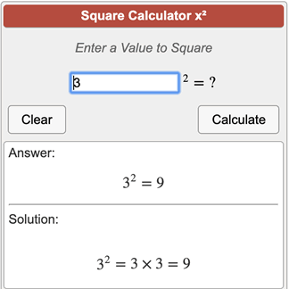 Square Calculator x²