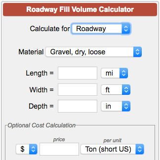 Roadway Fill Volume Calculator