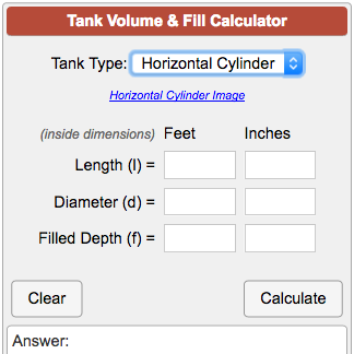 Tank Volume Calculator