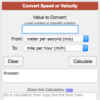 Excellent call Motivate Speed Conversion Calculator