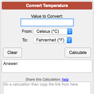 Mes trabajo Accesible Temperature Conversion Calculator