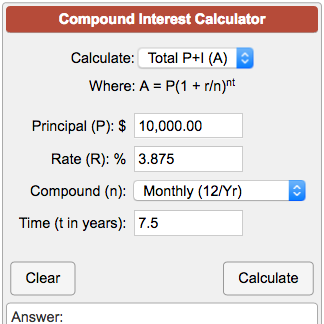 finance calculator interest