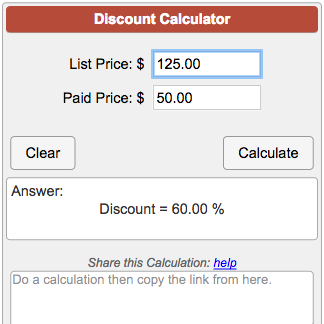 Creating a discount between a LIST PRICE and SALE PRICE