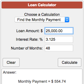 Loan calculator on sale peoples bank