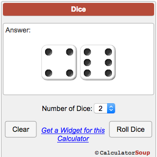 2 dice roll Calculator Video