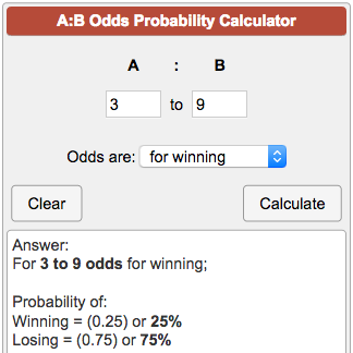 calculate probability based on odds sports betting