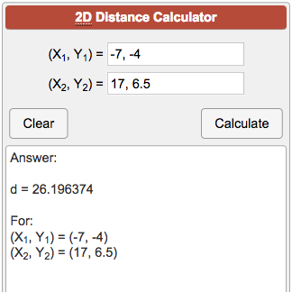 Calculators Geometry Plane Distance Two Points 