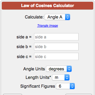 Law of Cosines Calculator