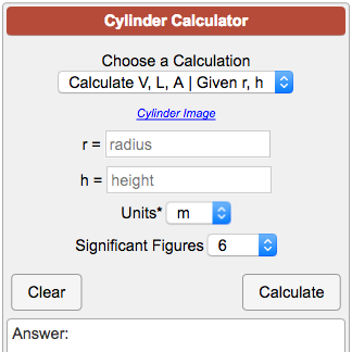 Circular Cylinder Calculator