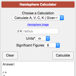 hemisphere volume formula