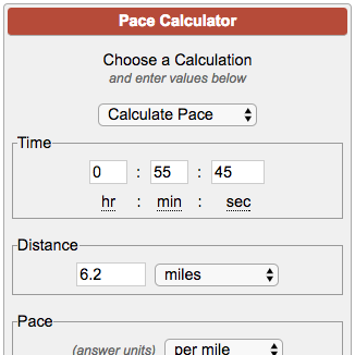 Pace Calculator - miles
