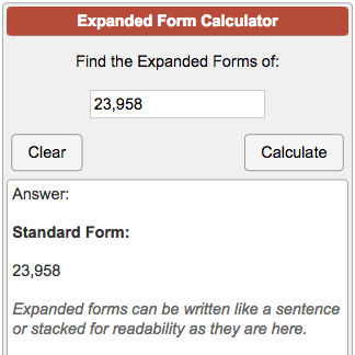 Expanded Form Calculator