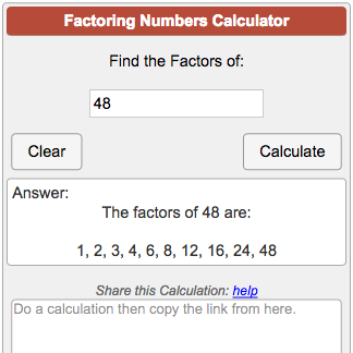 Factor Calculator: Find All Positive Factors