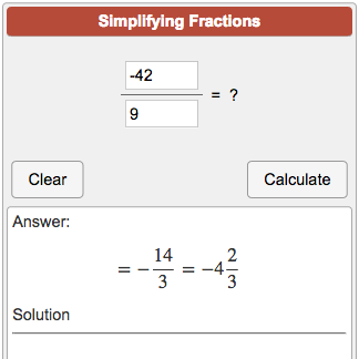 online fraction calculator