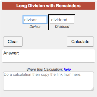 Long Division Calculator With Remainders