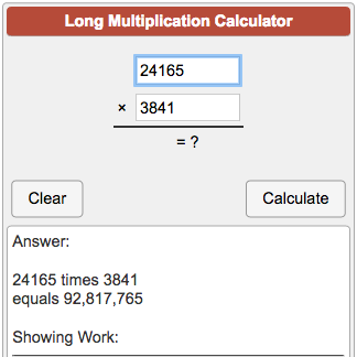 Kids Math: Long Multiplication