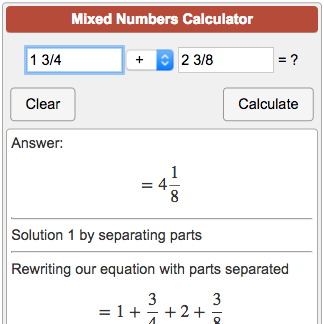 adding fractions calculator with whole numbers