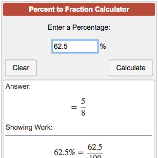 Percent to Fraction Calculator
