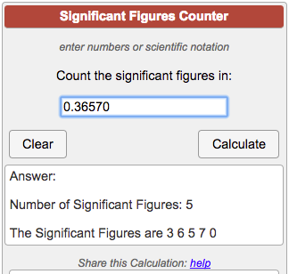 Significant Figures Counter