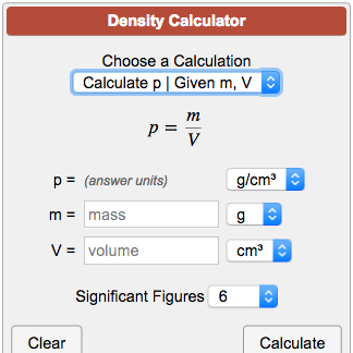 Density Calculator p