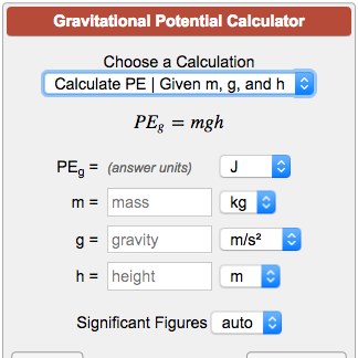 Gravitational Potential Energy Calculator