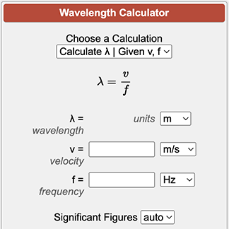 Wavelength Calculator λ