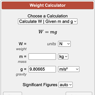 Calculating weight