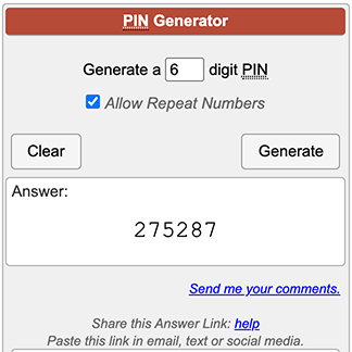 PIN Generator