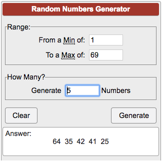 random number generator email results