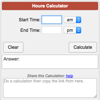 Time adder outlet calculator