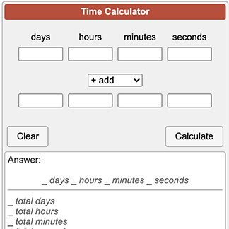 Time Calculator | Add, Subtract, Multiply, Divide Time