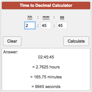 Time to Decimal Calculator